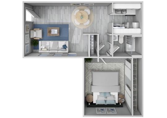 a floor plan of a two bedroom apartment at The Stratton Apartment Homes